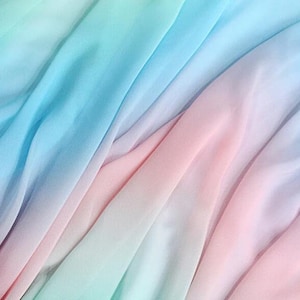 1 yard Ombre Chiffon Fabric Gradient Soft Ombre Chiffon Gradient Color For Prom Gown, Rainbow Dress, Maxi Dress, Spring SkirtBy 1 yard