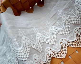 High-quality double-layer white cotton lace decoration,  sewing lace,  lace, cotton lace