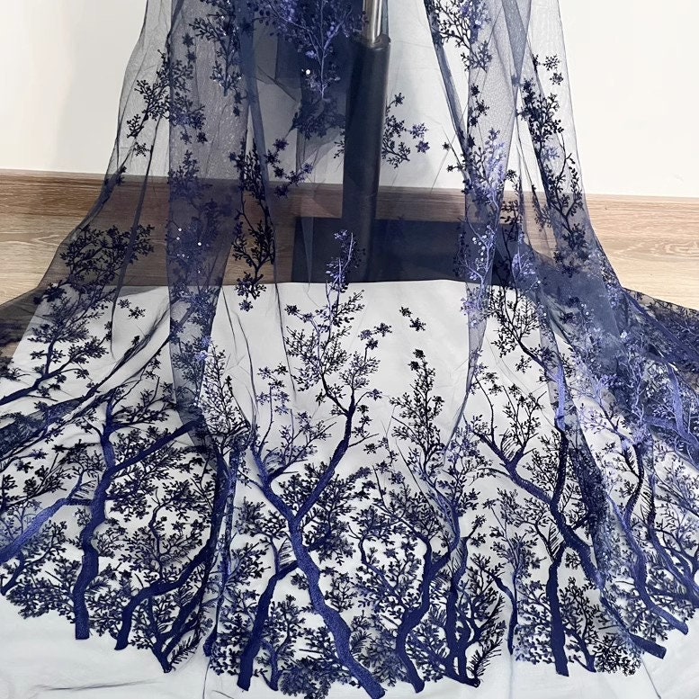 Navy Blue and Gold Veil - Etsy display picture 3