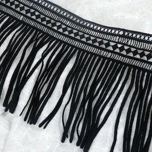 White and back tassel exquisite teardrop lace trim, suitable for dress, funny style, hat, gothic, fashion design lace 7.48&quot; width