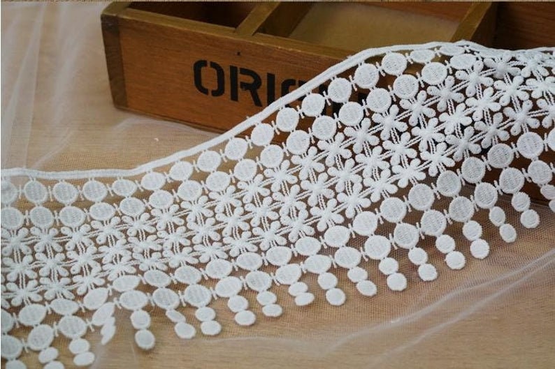 2 yards white tassel milk silk lace lace dot fringe lace decoration embellishment sewing decoration process
