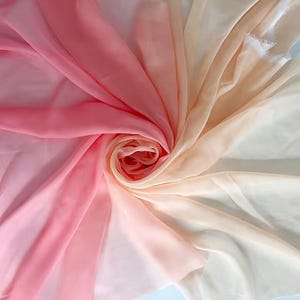 1 werf 30D ombre gradiënt champagne roze chiffon stof voor bruids stof bruiloft stof rok stof hoofdband jurk stof sluier stof 59"