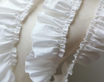 Dentelle de coton plissée en coton blanc pliable en coton à volants pour mariage, tissu pour bébé de 3,14 po. de largeur