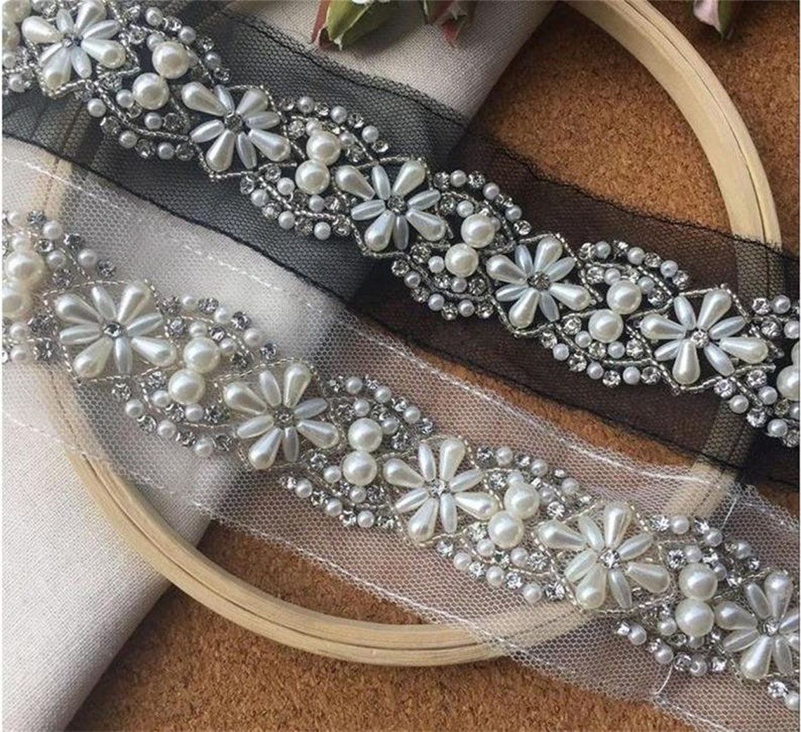 Beaded Trims Lace Beaded Trimming for Bridal Bridesmaid Gown Etsy