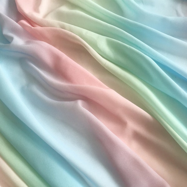 1 yard Ombre en mousseline de soie tissu dégradé arc-en-ciel exquis tissu de mariée mariage tissu jupe tissu bandeau robe tissu 59 "largeur