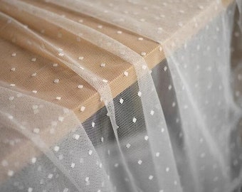 8 colors Lace Fabric Polka Dots Stretch Soft Elastic Tulle Polka Dot Fabric for Party Decoration Girl Dress Wedding Dress Bridal Supplies