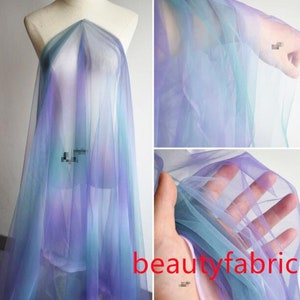 Rainbow gradient soft tulle mesh lace fabric for DIY girls bady dress, wedding dress, prom dress Tutu Skirt veil, Party Decoration