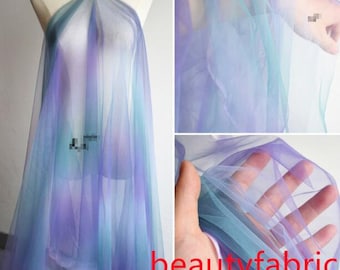 Rainbow gradient soft tulle mesh lace fabric for DIY girls bady , wedding dress, prom dress Tutu Skirt veil, Party Decoration