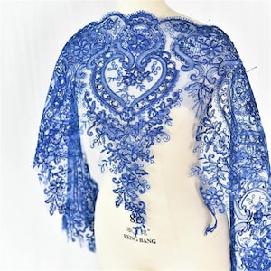 10 Farben Super Breite Alencon geschnürte Spitze funkelnde Pailletten Spitzenbesatz für Hochzeitskleid Abendkleid Braut Accessoires Schleier 60 cm Breite