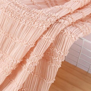 Stretchy Pink Apricot Black White Chiffon Fabric Ruffled Pleated Embroidery Exquisite Bridal Wedding Fabric Skirt Fabric Headband by yard