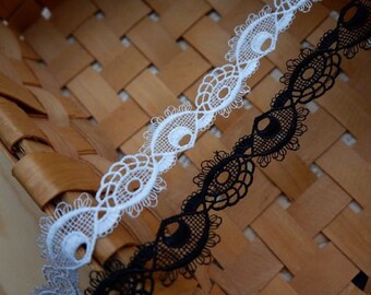 Lace trim chic white black Venice Lace Trim exquisite embroidery floral lace wedding  supplies clothing design 3cm width