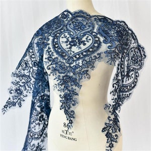 Alencon corded lace sparkling sequins lace trim for wedding gown evening   accessories veil