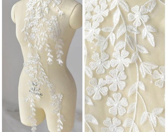 Super Luxury Dentelle Appliques Blanc feuilles délicates 3D fleurs décalcomanies accessoires de mariage robe haute couture Grown Bridal Veil 1pc