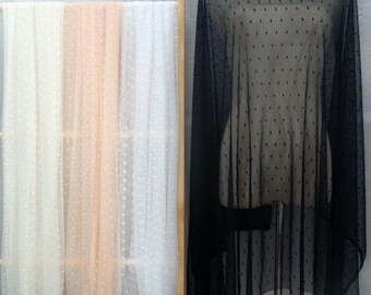 4 colors Lace Fabric Polka Dot Tulle Fabric, Soft Elastic Tulle Polka Dot for Party Decoration, Girl Dress, Wedding Dress, Bridal Supplies