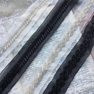 black beaded belts for dresses Black Bead Embroidered Dress Belt Waist Accessory