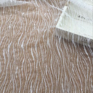 White Tulle Mesh wave lace lace fabric wedding fabric Veil lace Hanfu lace,dolls supplementary material,christmas  59&quot; width