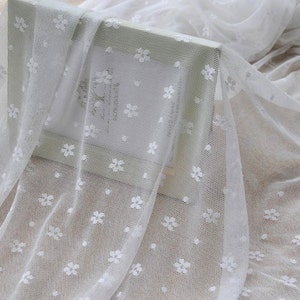 Lace Fabric White Daisy Bridal Lace Fabric Wedding Fabric DIY Headband Fabric 59" width 1 yard