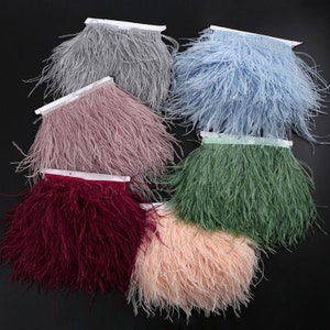 52 colors Ostrich Feather Lace Trim Ribbon Tape Trimming Millinery Dress Crafts Costumes Decoration Natural Ostrich Hair Feather