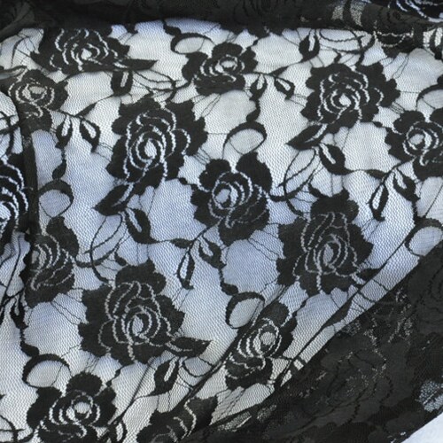 Lace Fabric Black Rose Flower Bridal Lace Fabric Wedding | Etsy