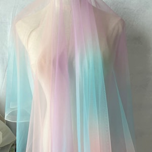 Rainbow gradient soft tulle mesh lace fabric for DIY girls bady dress, wedding dress, prom dress Tutu Skirt veil, Party Decoration