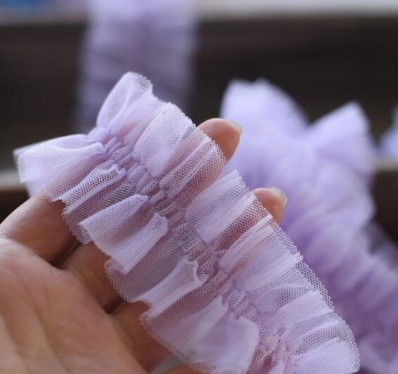 11 Colors Lace Trim Double-layer Encrypted Pleated Mesh Pleated