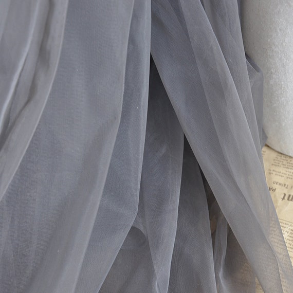 Lace Fabric Gray Super Soft Tulle Bridal Wedding Fabric Headband Fabric 62" width 1 yard