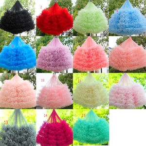15 Colors Lace Trim Pink Tulle Folding Tulle Ruffled Tulle Wedding Fabric Baby Fabric 11&quot; width by the yard