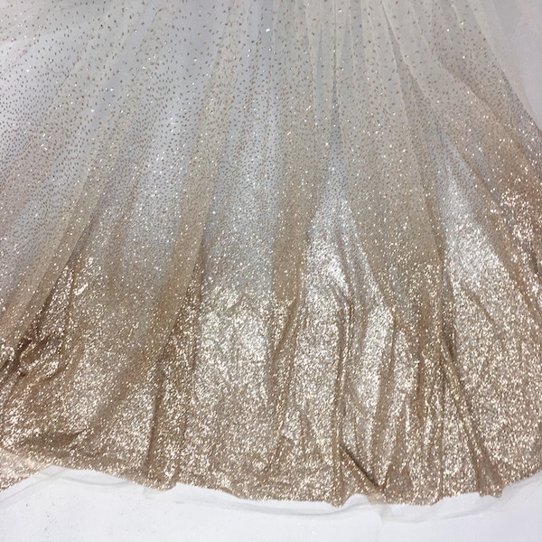 2 couleurs dégradé Tulle métallisé paillettes paillettes dentelle tissu bébé robe tissu Ombre tissu mariée mariage bandeau 59 "largeur