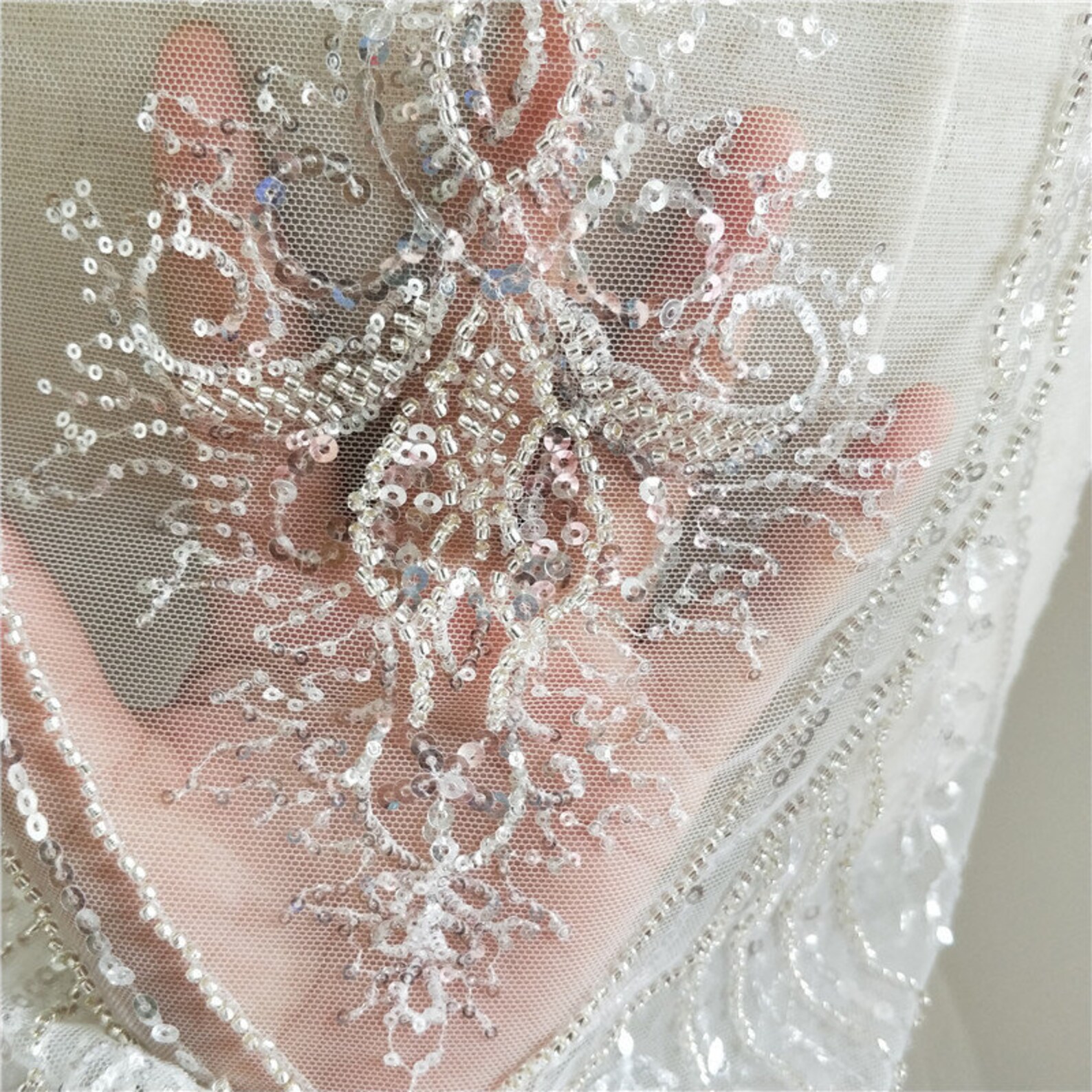 Ivory Pearl Embellished Tulle Supremacy