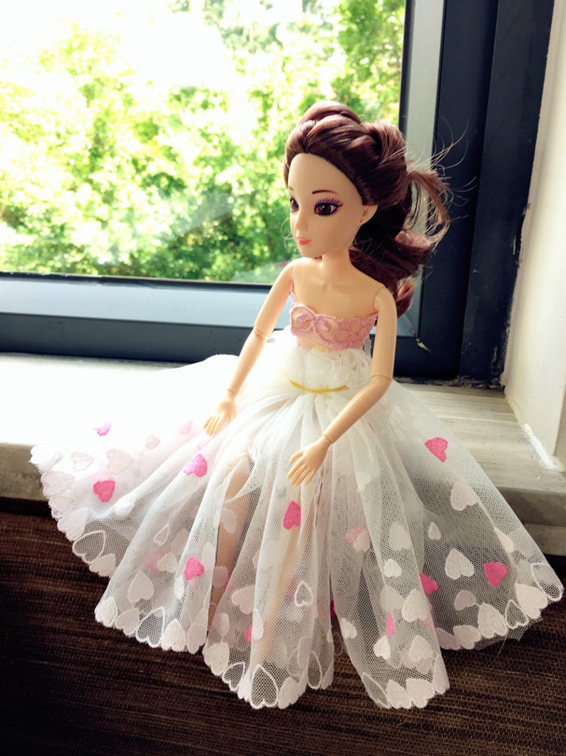 2 Yards Lace Trim Ivory Tulle Pink Heart Exquisite Embroidery Floral Wedding Bridal Veil Lace 6.69 width High Quality
