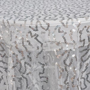 1 yard Lace Fabric Tulle Silver Sequins Exquisite Floral Embroidery Bridal Wedding Headband 51&quot; width High Quality