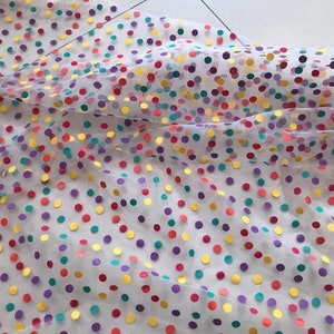 Exquisite Colorful Polka Dots Ivory Black Tulle Lace Fabric Exquisite Bridal Wedding Lace Headband Fabric 59&quot; width 1 yard girl dress fabric