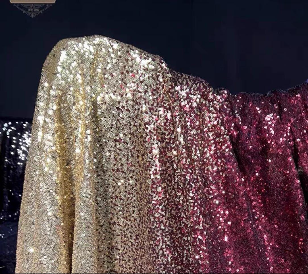 Sequin Gradient 4 Colors Fulled Sequin Gradient Tulle Metallic Glitter Sequin Lace ...