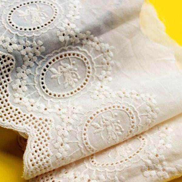 Broderie de fleurs de dentelle beige en dentelle, pour robe de mariée boho, rideau de dentelle, ourlet de jupe ou robe de fille 5,1 « largeur