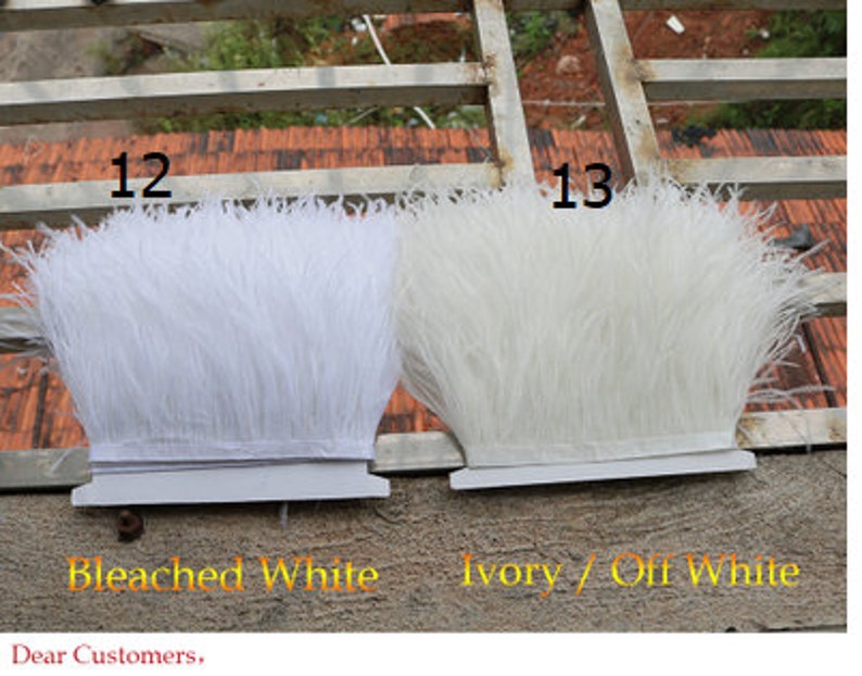 52 colors Ostrich Feather Lace Trim Ribbon Tape Trimming Millinery Dress Crafts Costumes Decoration Natural Ostrich Hair Feather image 3