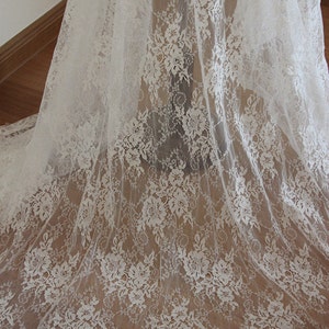 Lace Fabric Ivory Graceful Eyelash Bridal Lace Fabric Wedding Fabric ...