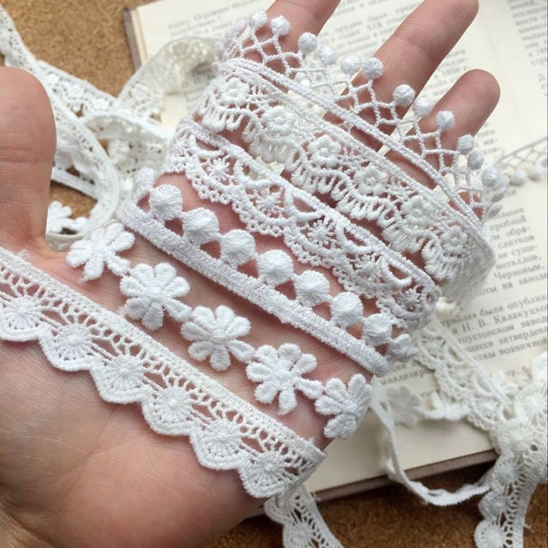 10yards Lace Trim Narrow Lace Crochet Lace Trim Cotton Lace - Etsy