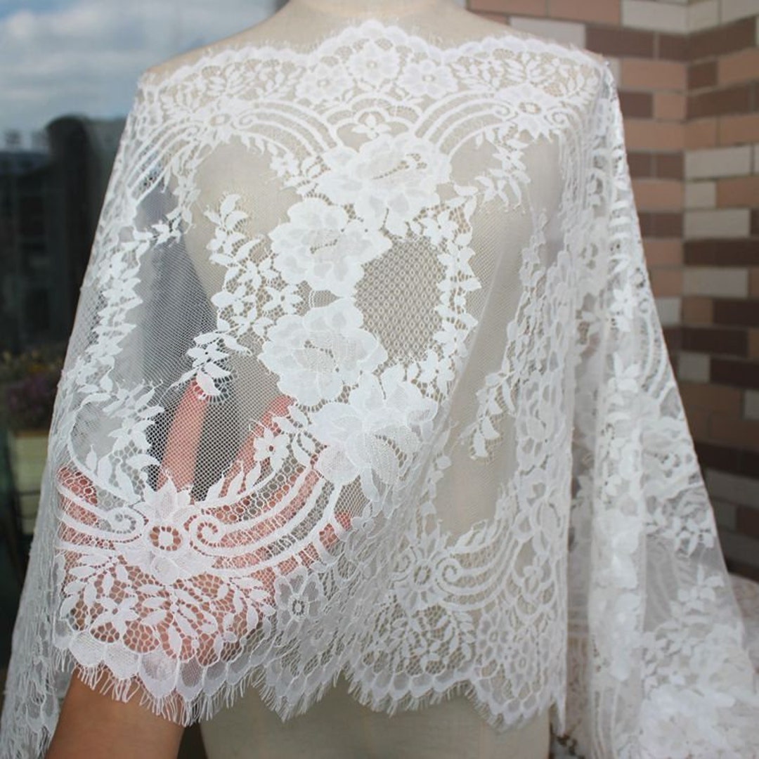 3 Meters White Black French Lace Trim, Bridal Lace, Wedding Lace, Veil ...