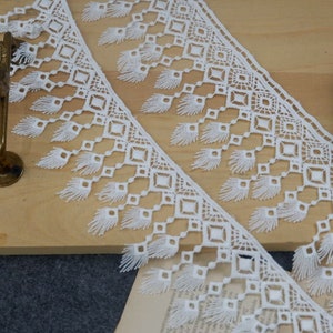White tassel exquisite teardrop lace trim, suitable for dress, funny style, hat, gothic, fashion design lace