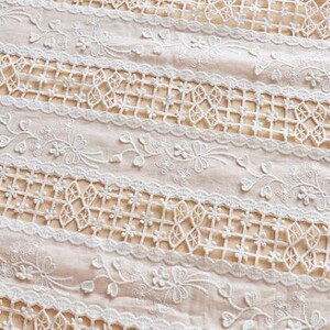 Cotton Fabric White Floral Cotton Embroidery Lace Fabric for - Etsy