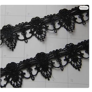 2 Yards Exquisite Black Venice lace Trim Aulic Palace Lace Necklace Supplies 1.96 Inches Wide