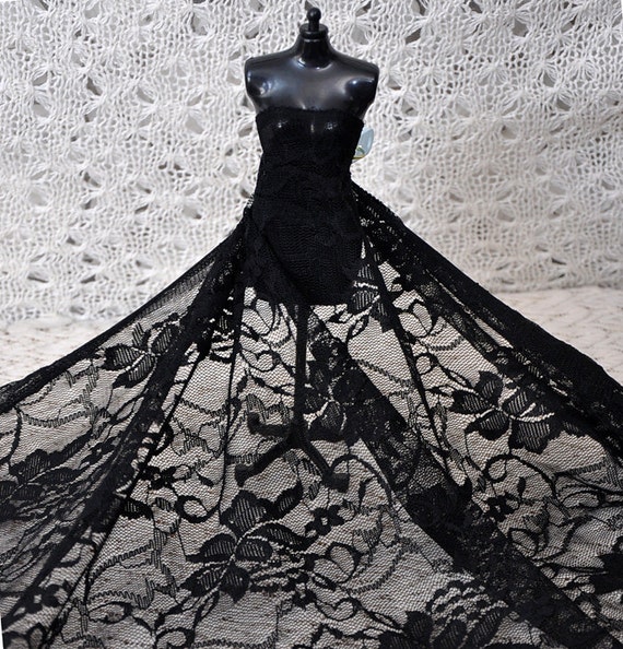 Black bridal lace fabric discount