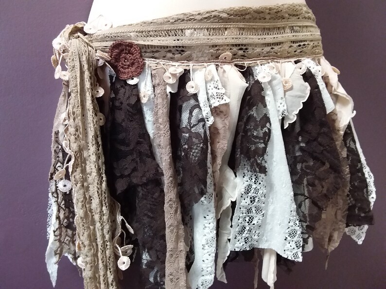 Earthy brown short tutu skirt rustic wasteland fairy style clothing shabby festival skirt forrest jungle costume pixie woodland tutu