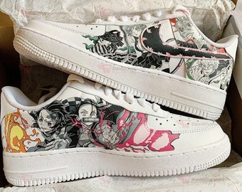 Demon Slayer Kimetsu No Yaiba Main AF1 Custom Schuhe, benutzerdefinierte handbemalte Schuhe, Schuhe AF1 Tropfen, Marke Custom AF1, Cartoon AF1