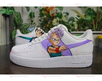 Dragon Ball - Vegeta X Trunks AF1 Zapatos personalizados, Zapatos pintados a mano personalizados, Zapatos AF1 goteo, Marca personalizada AF1, Dibujos animados AF1