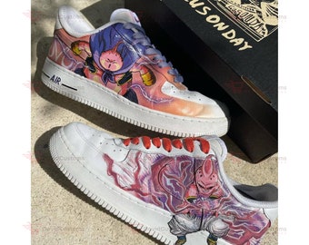 Dragon Ball - Majin Buu AF1 Custom Schuhe, Custom Handgemalte Schuhe, Schuhe AF1 Tropf, Marke Custom AF1, Cartoon AF1