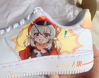 Genshin Impact - Zapatos personalizados Klee AF1, zapatos pintados a mano personalizados, goteo de zapatos AF1, AF1 personalizado de marca, AF1 de dibujos animados