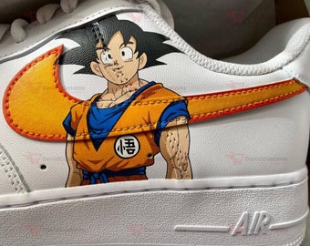 Dragon Ball - Goku X Vegeta AF1 Zapatos personalizados, Zapatos pintados a mano personalizados, Goteo de zapatos AF1, Marca personalizada AF1, Dibujos animados AF1