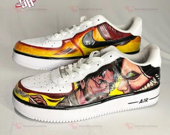 Attack On Titan - Eren X Zeke AF1 Custom Shoes, Custom Hand Painted Shoes, Shoes AF1 drip, Brand Custom AF1, Cartoon AF1