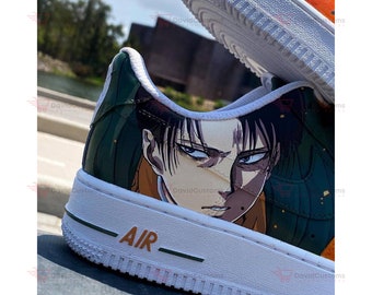 Attack On Titan - Levi X Eren AF1 Custom Shoes, Custom Hand Painted Shoes, Shoes AF1 drip, Brand Custom AF1, Cartoon AF1